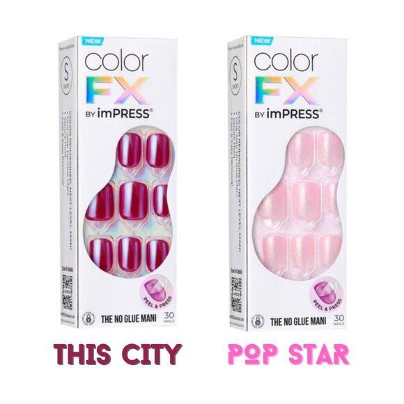 PICK ONE KISS imPRESS ColorFX Press On Nails - Various Pink and Red NWT - Picture 1 of 5
